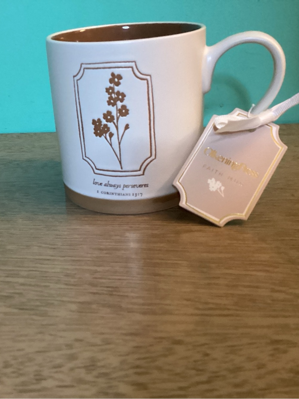 Olkening Press Faith Mug Love Always Preserves NWT